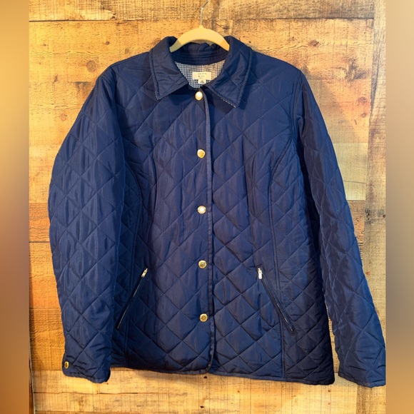crown & ivy Jackets & Blazers - Crown & Ivy Curvy Quilted Navy Coat